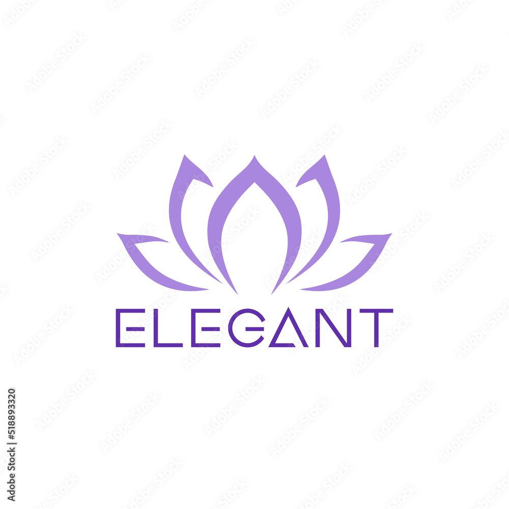 Flower lotus logo, Beauty or spa logo template isolated on white background