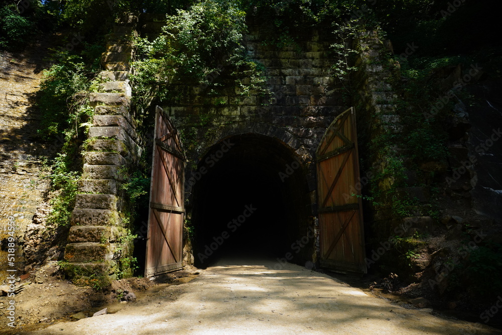 Old train tunnel on Elroy to Sparta Wisconsin nature bike trail Old train tunnel on Elroy to Sparta Wisconsin nature bike trail