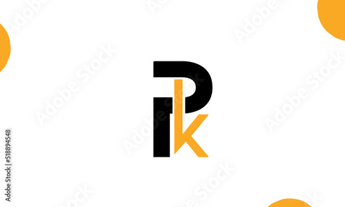 Alphabet letters Initials Monogram logo PK, KP, P and K
