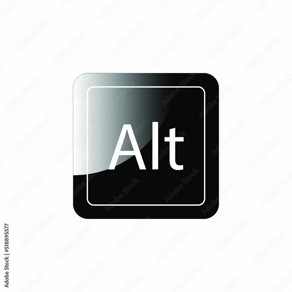 Alt Button Icon. Symbol Button in Keyboard or Keypad to Typewrite - Vector. Alt Button Icon. Symbol Button in Keyboard or Keypad to Typewrite - Vector.