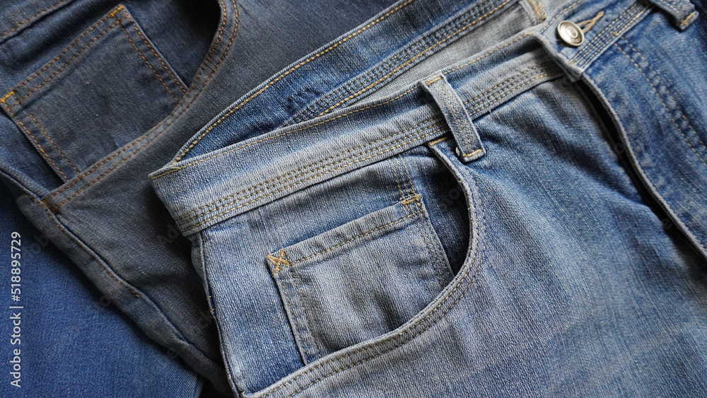 Close up of denim jeans coin pocket or watch pocket Stock Photo | Adobe  Stock