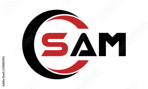 SAM three letter swoosh logo design vector template | monogram logo | abstract logo | wordmark logo | letter mark logo | business logo | brand logo | flat logo | minimalist logo | text | word | symbol