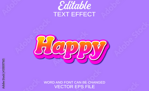 editabel text effect happpy
