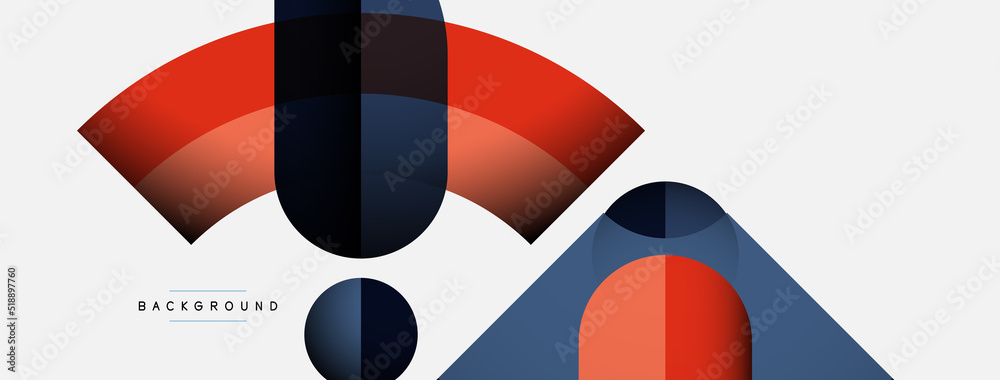 Geometric abstract background. Round shapes, circles, lines composition for wallpaper banner background or landing page Geometric abstract background. Round shapes, circles, lines composition for wallpaper banner background or landing page