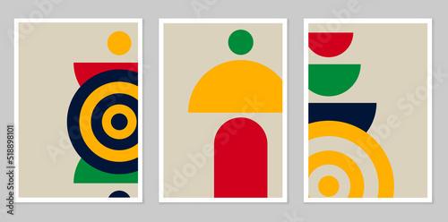 Modern minimalist abstract aesthetic illustrations. Wall decor in bohemian style. Collection of modern art posters. Composition of simple figures. Abstraction