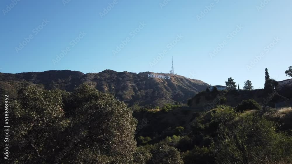Los Angeles, California, USA, June 20, 2022: The Lake Hollywood Park, located in the Hollywood Hills, with the Hollywood Sign in the background. 