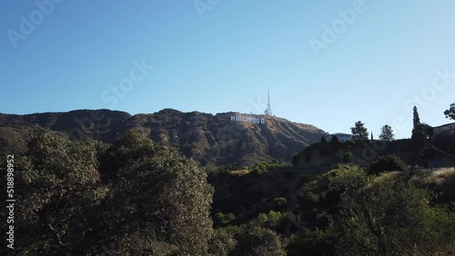 Los Angeles, California, USA, June 20, 2022: The Lake Hollywood Park, located in the Hollywood Hills, with the Hollywood Sign in the background. 