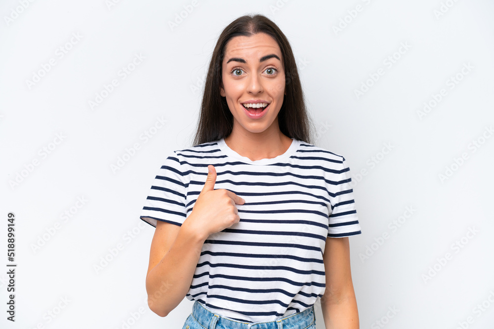 Young caucasian woman isolated on white background with surprise facial expression Young caucasian woman isolated on white background with surprise facial expression