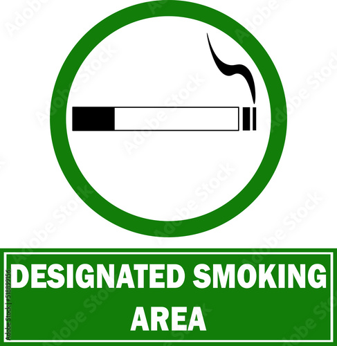 Designated smoking area sign