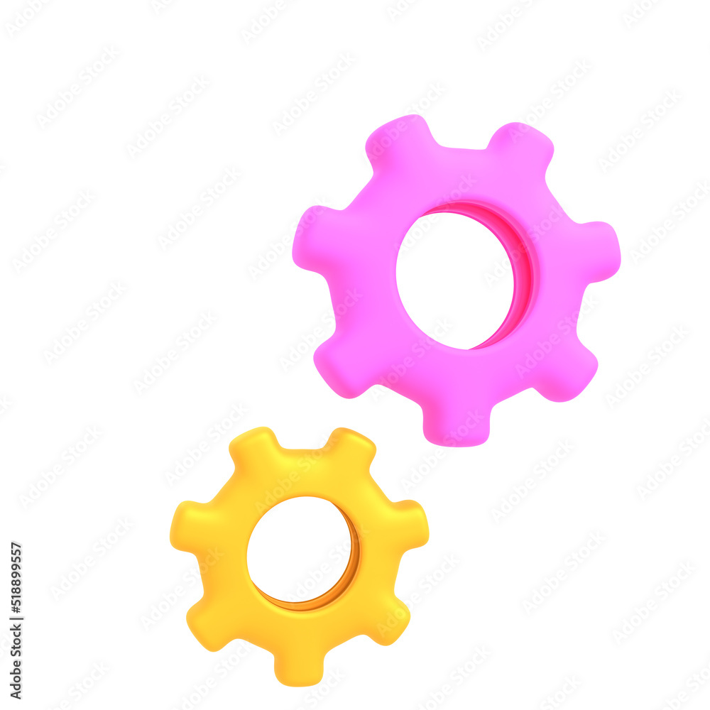 3d gear idea settings isolated render illustration 3d gear idea settings isolated render illustration