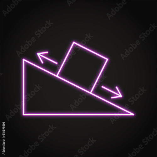 Frictional force neon icon in line style