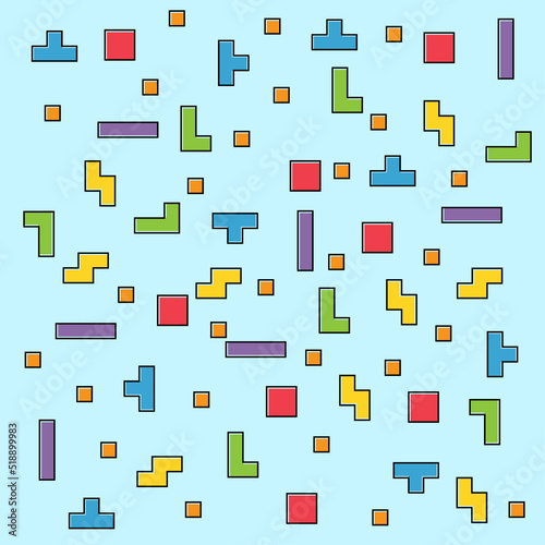 Color pixel design pattern, puzzle style pattern , logic fun game vector illustration