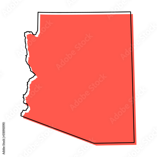 Arizona map shape, united states of america. Flat concept icon symbol vector illustration