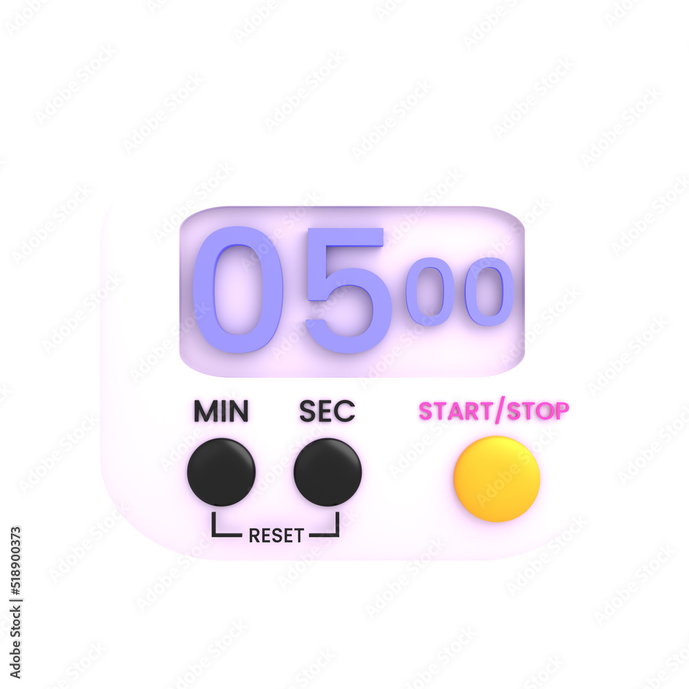 3d digital stopwatch icon isolated illustration 3d digital stopwatch icon isolated illustration