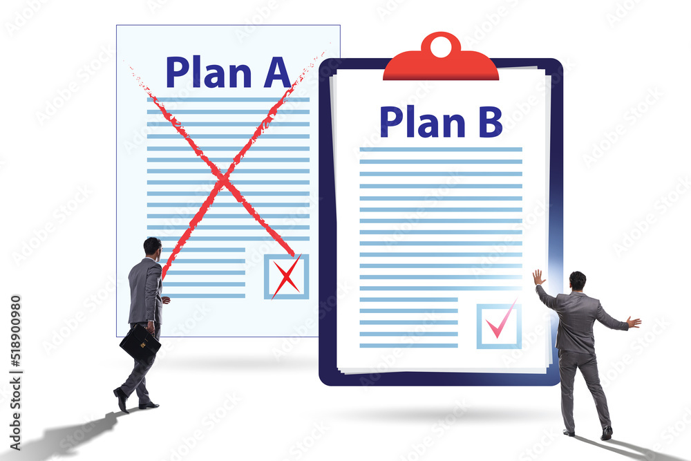 Fototapeta premium Concept of choosing between Plan A or Plan B