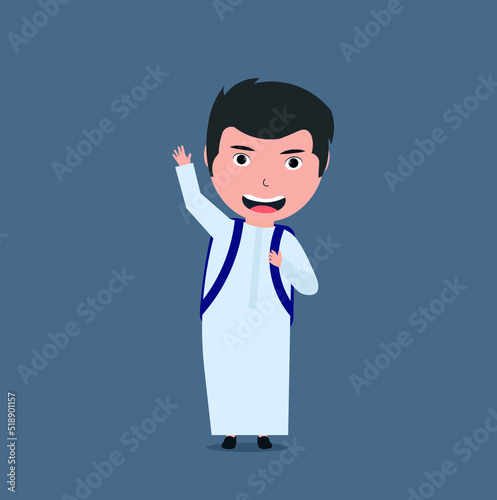 Arabic student kid happy for back to school