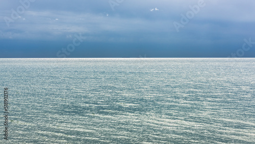 Canvas Print Stormy skies looking across the English Channel towards France from St Margarets