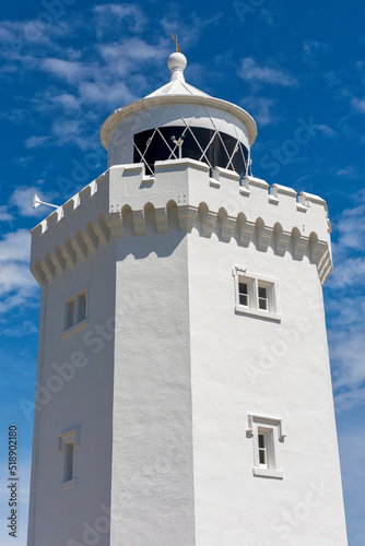 South Forland Lighthouse between St Margarets Bay and Dover in Kent, England photo