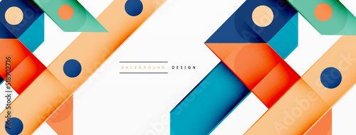 Color overlapping stripes background. Colorful lines composition for wallpaper, banner, background or landing