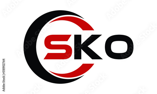 SKO three letter swoosh logo design vector template | monogram logo | abstract logo | wordmark logo | letter mark logo | business logo | brand logo | flat logo | minimalist logo | text | word | symbol