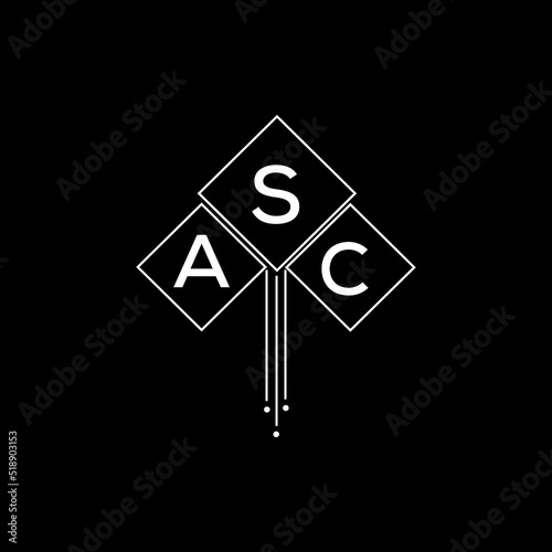 ASC letter logo design with white background in illustrator, ASC vector logo modern alphabet font overlap style.
