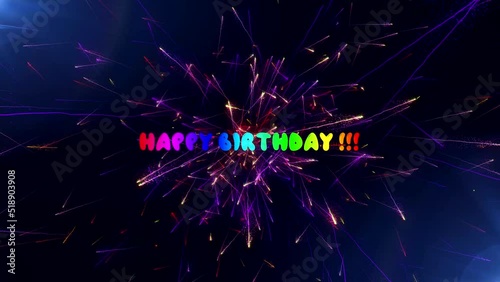 Bright congratulations on your birthday and fireworks