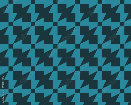 Geometric abstract seamless pattern, with blue retro color combination, Background