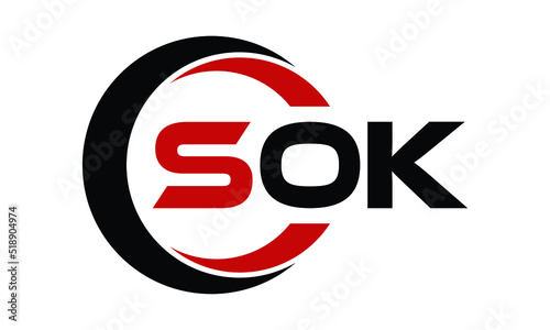 SOK three letter swoosh logo design vector template | monogram logo | abstract logo | wordmark logo | letter mark logo | business logo | brand logo | flat logo | minimalist logo | text | word | symbol