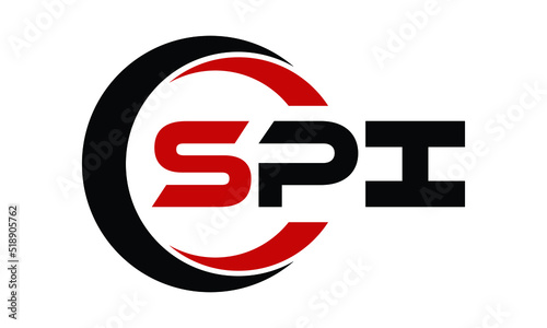 SPI three letter swoosh logo design vector template | monogram logo | abstract logo | wordmark logo | letter mark logo | business logo | brand logo | flat logo | minimalist logo | text | word | symbol
