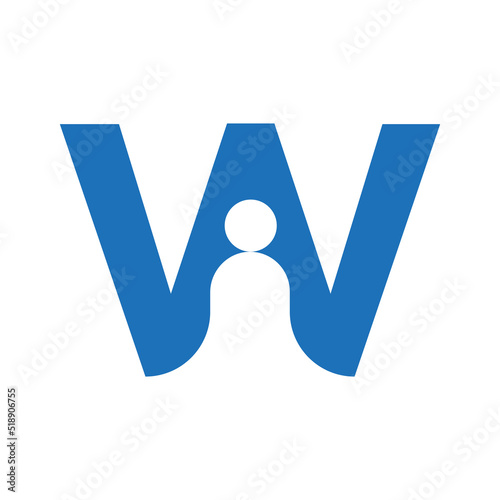 Letter W People Logo Design Vector Template Concept for Insurance, Secure, Health, Safety and Protection