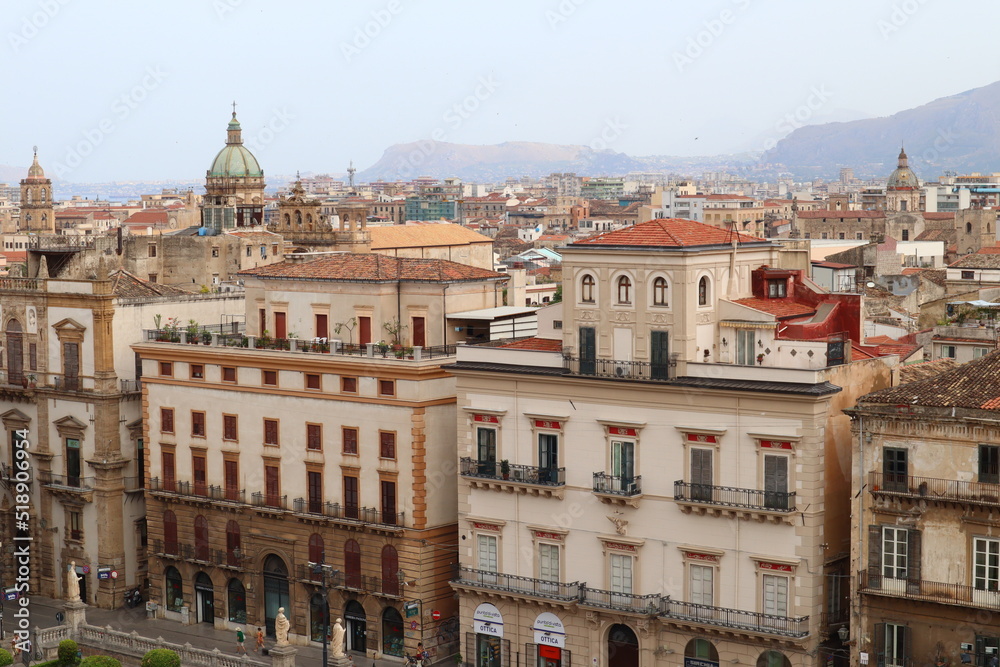 Palermo, Sicily (Italy): Panoramic view of Palermo from the Cathedral of Assumption of the Virgin Mary