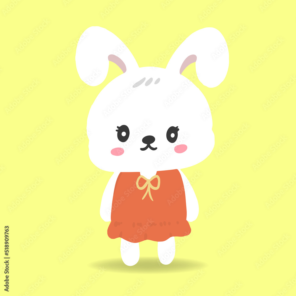 cute cartoon rabbit character wearing cloth cute cartoon rabbit character wearing cloth