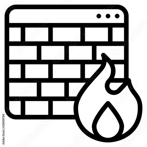 firewall line icon