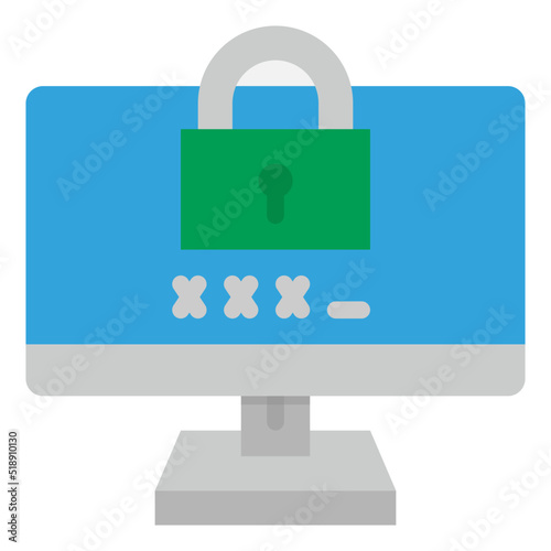 password flat icon