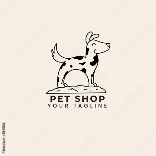 Pet modern silhouette logo vector illustration design. 