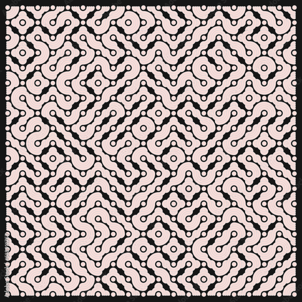 Fototapeta premium Color truchet tiling connections illustration