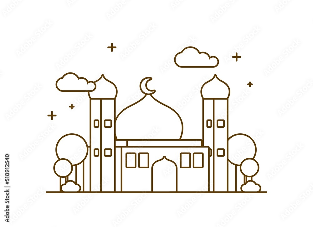 mosque line art design modern style mosque line art design modern style
