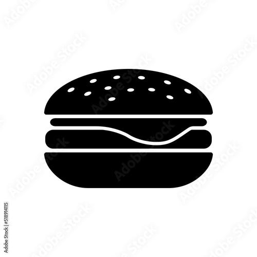 Cheeseburger icon. Tasty hamburger topped with cheese. Vector Illustration