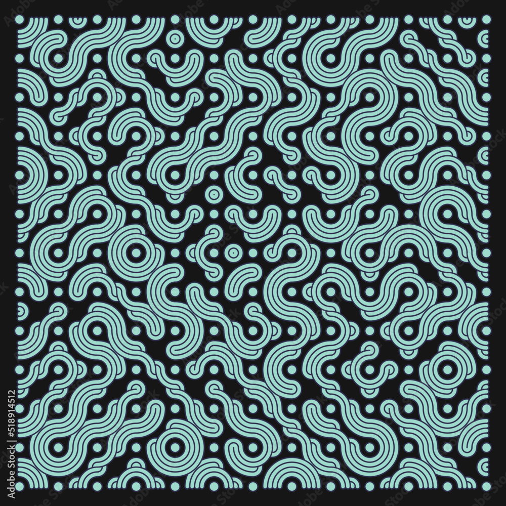Color truchet tiling connections illustration
