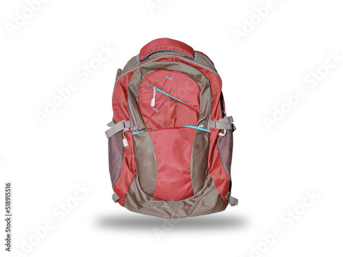 red school bag isolated on white background