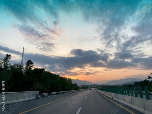 sunset view at Hazara Motorway