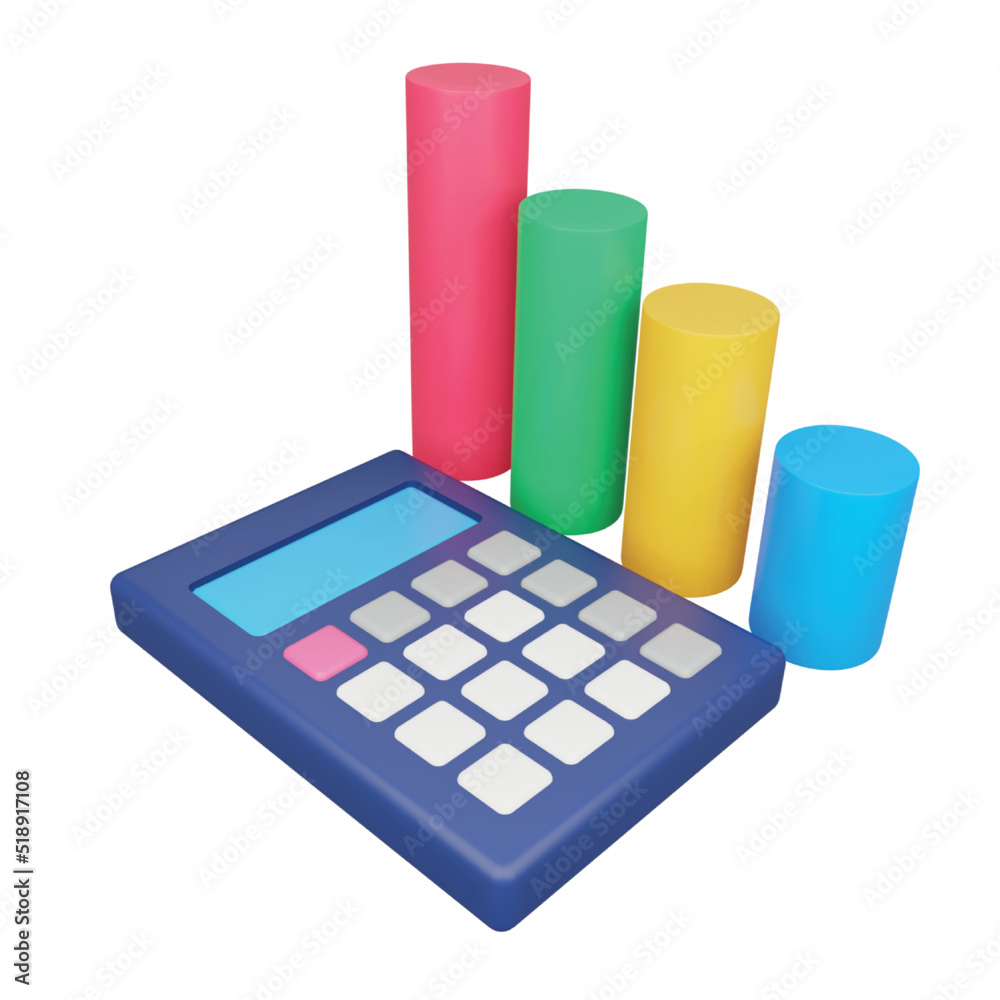 Analytics calculator 3d rendering isometric icon. Analytics calculator 3d rendering isometric icon.