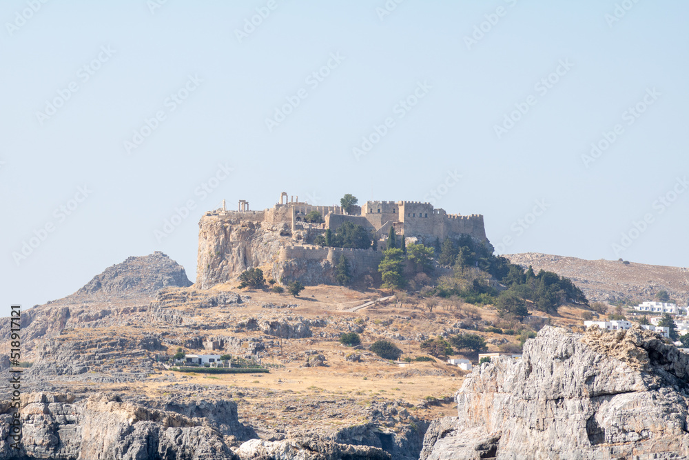 Fototapeta premium Acropolis of Lindos in Rhodes, Greece