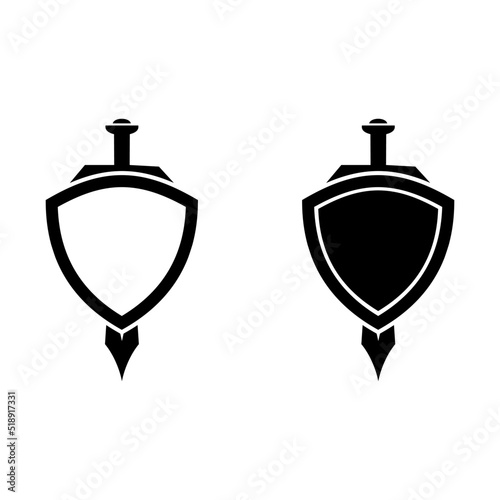 sword and shield logo vector