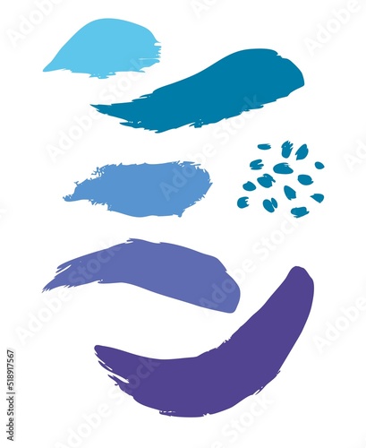 Colorful vector gouache brush strokes. Set of vector brushes. Design elements in grunge style.