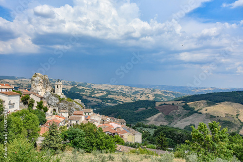 Panoramic view of the Molise village of Pietracupa  Italy.