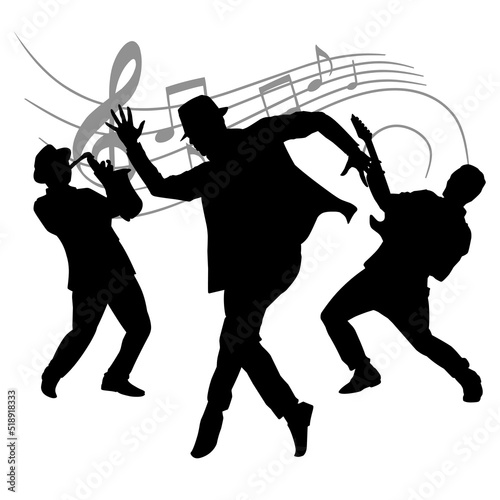 Illustration of jazz musician. vector eps music illustration