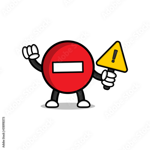 Illustration of traffic sign cartoon character.