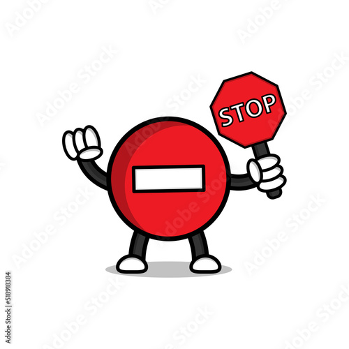 Illustration of traffic sign cartoon character.