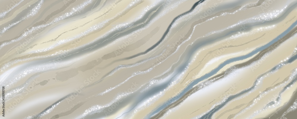 Obraz premium Background in pastel colors spreading paint with sparkles. Imitation of handmade in the technique of acrylic or epoxy resin